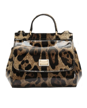 
  
    Dolce
  
    &
  
    Gabbana
  
 Girls Leopard Patent Leather Sicily Bag