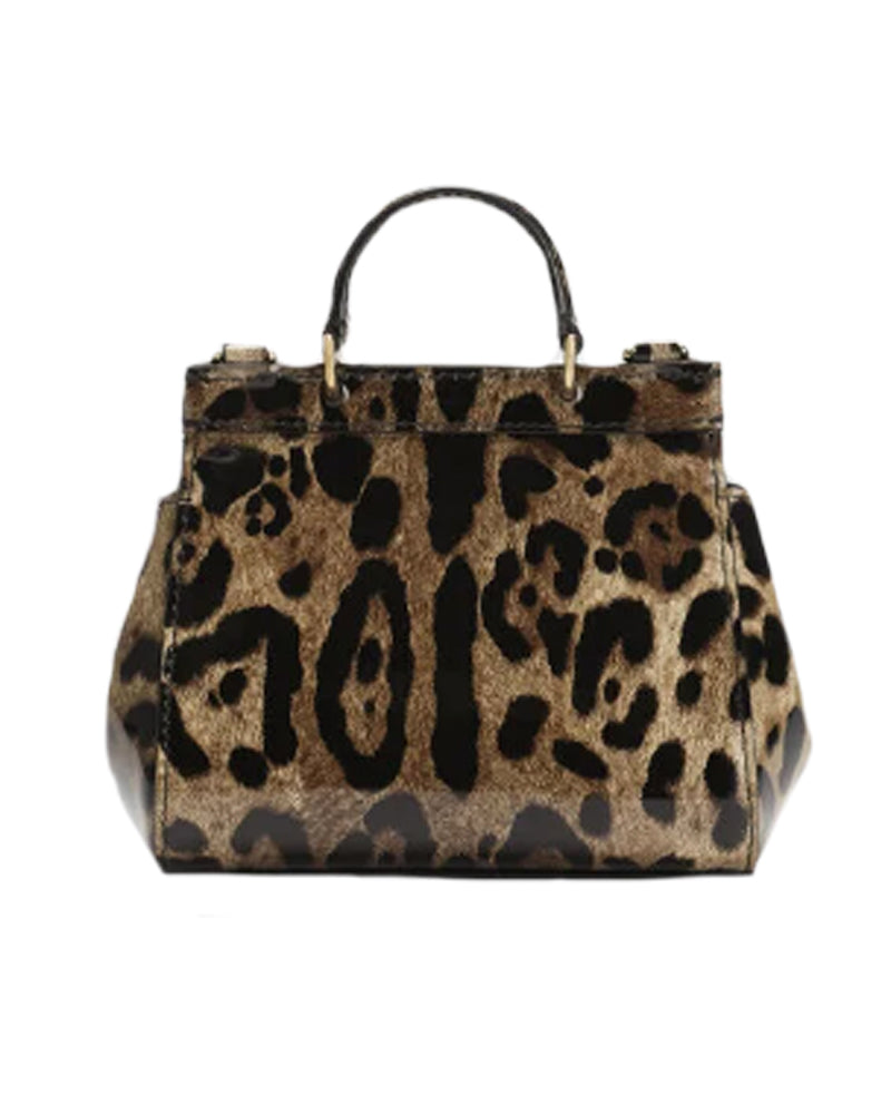Girls Leopard Patent Leather Sicily Bag