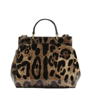 
  
    Dolce
  
    &
  
    Gabbana
  
 Girls Leopard Patent Leather Sicily Bag