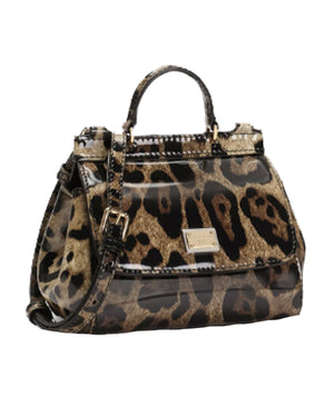 
  
    Dolce
  
    &
  
    Gabbana
  
 Girls Leopard Patent Leather Sicily Bag