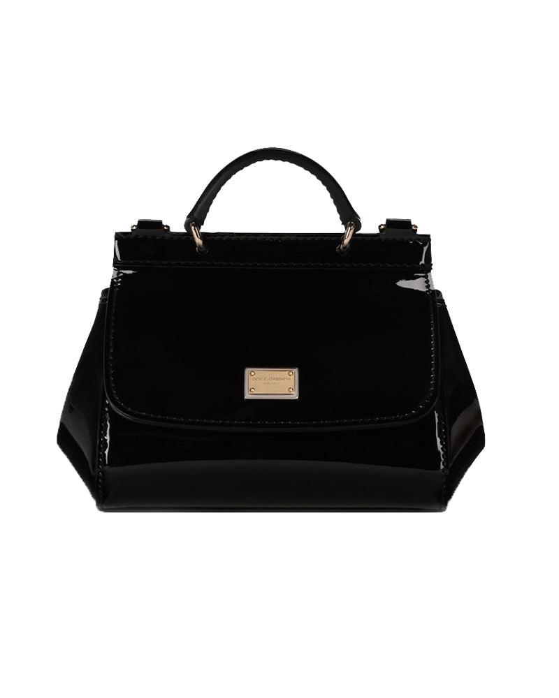 Girls Black Patent Leather Sicily Bag