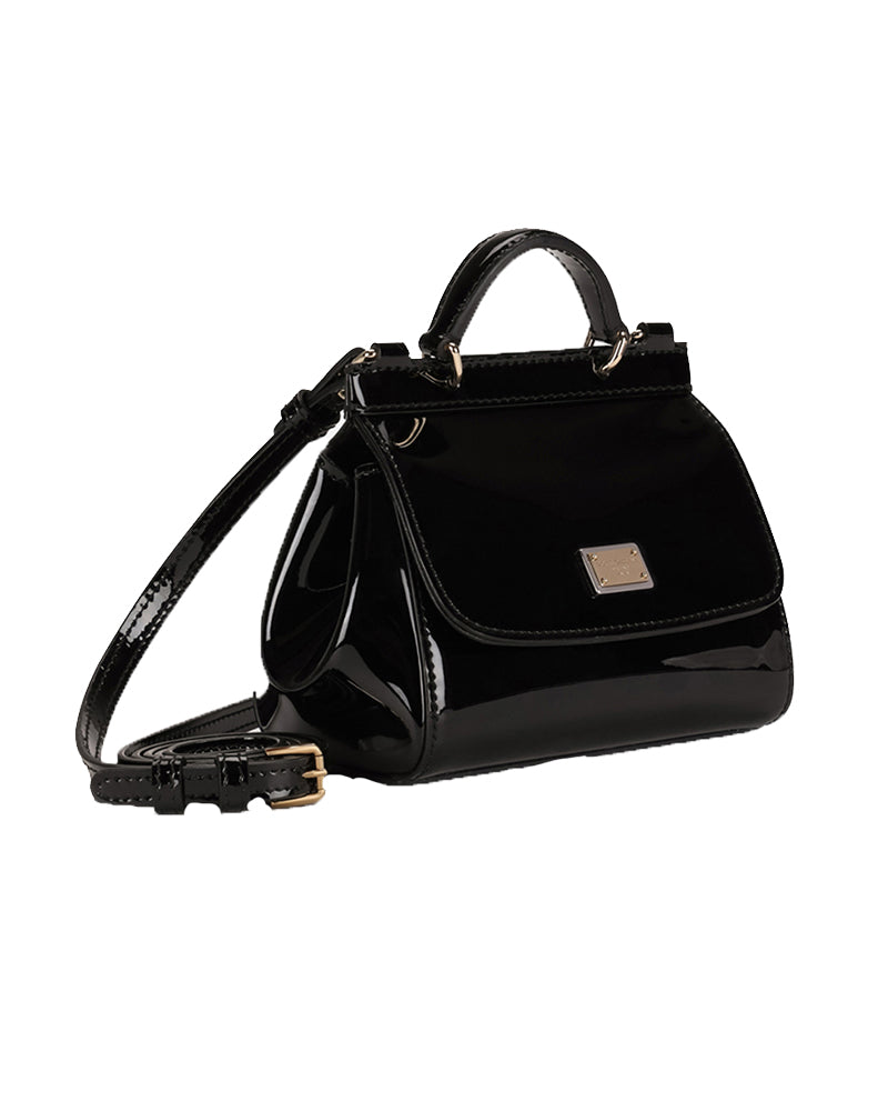Girls Black Patent Leather Sicily Bag