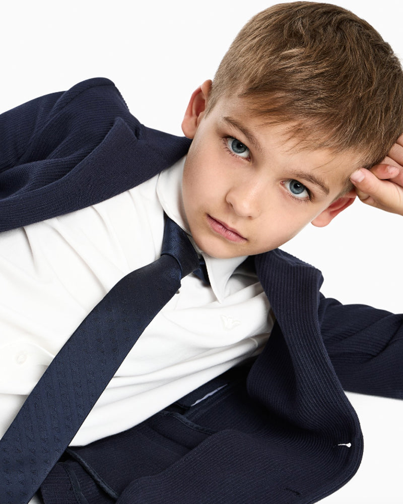 
  
    Emporio
  
    Armani
  
 Boys Navy Logo Tie