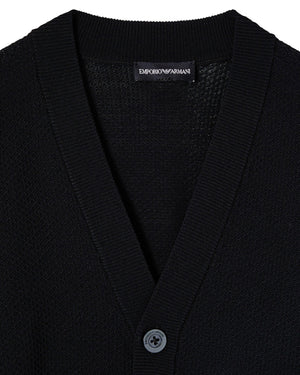
  
    Emporio
  
    Armani
  
 Boys Navy Logo Knit Cardigan