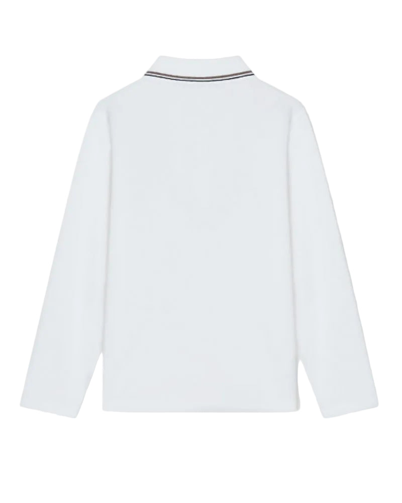
  
    Emporio
  
    Armani
  
 Boys White Long Sleeve Cotton Polo
