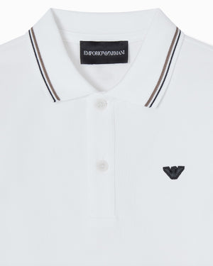 
  
    Emporio
  
    Armani
  
 Boys White Long Sleeve Cotton Polo
