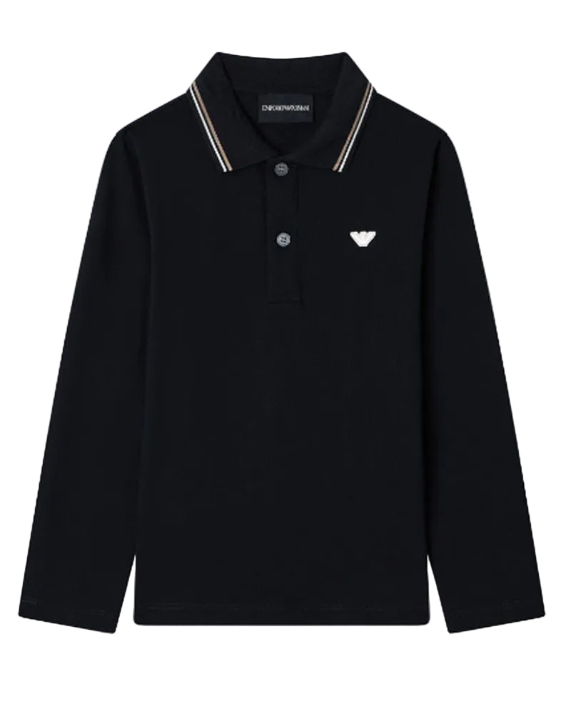 
  
    Emporio
  
    Armani
  
 Boys Navy Long Sleeve Cotton Polo