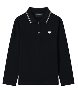 
  
    Emporio
  
    Armani
  
 Boys Navy Long Sleeve Cotton Polo