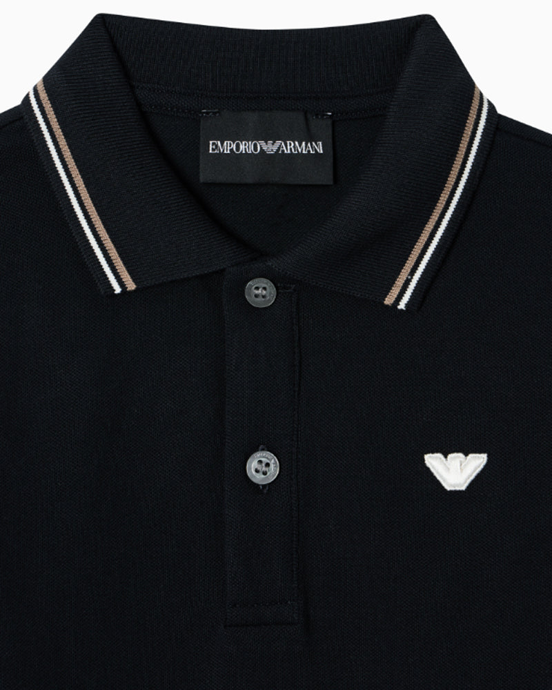 
  
    Emporio
  
    Armani
  
 Boys Navy Long Sleeve Cotton Polo