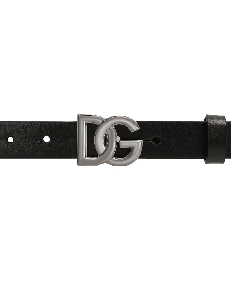 Dolce Gabbana Kids Black DG Logo Belt