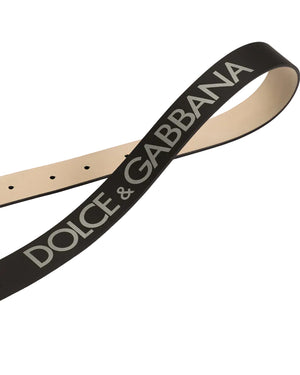 
  
    Dolce
  
    &
  
    Gabbana
  
 Black/Beige DG Leather Belt