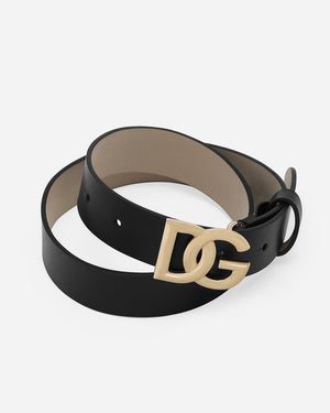 
  
    Dolce
  
    &
  
    Gabbana
  
 Leather Black/Gold DG Logo Belt