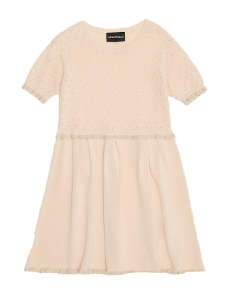 Girls Beige Knit Dress