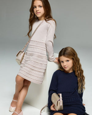 
  
    Emporio
  
    Armani
  
 Girls Beige Micro Ruffle Dress