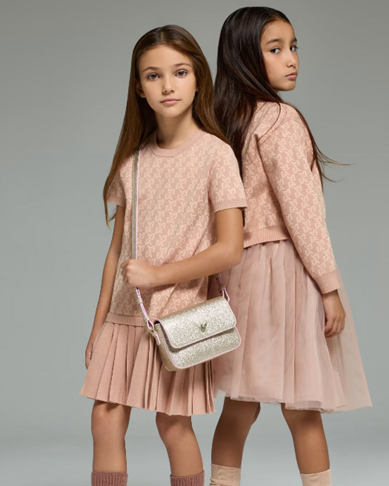 Girls Pink Pleated EA Dress