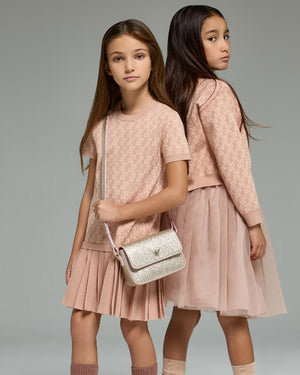 
  
    Emporio
  
    Armani
  
 Girls Pink Pleated EA Dress