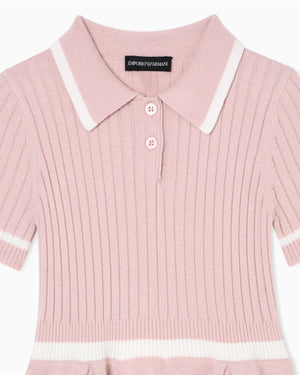 
  
    Emporio
  
    Armani
  
 Girls Pink Collared Knit Dress