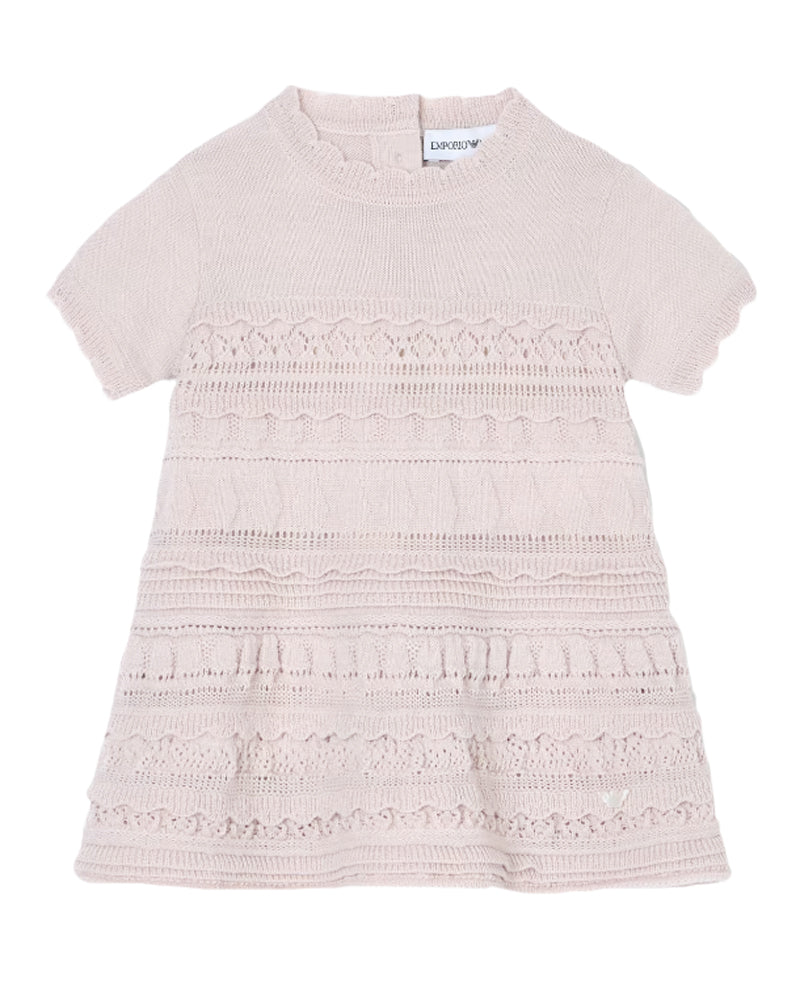 Baby Girls Beige Micro Ruffle Dress