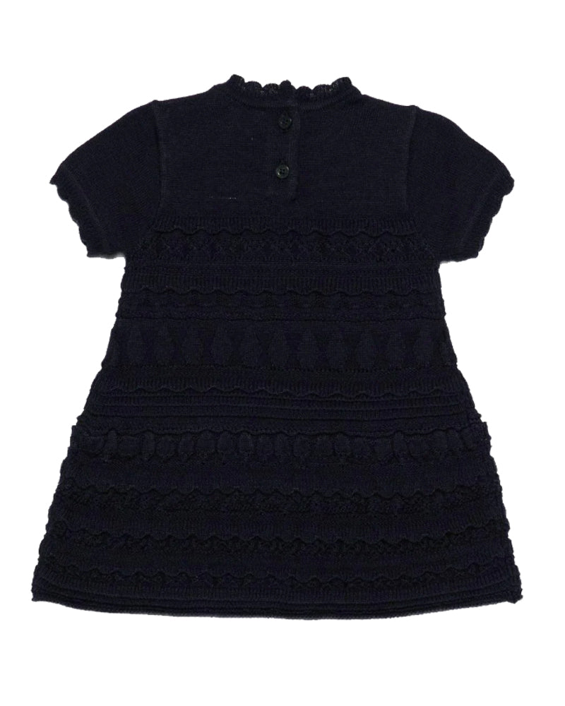 Baby Girls Navy Micro Ruffle Dress