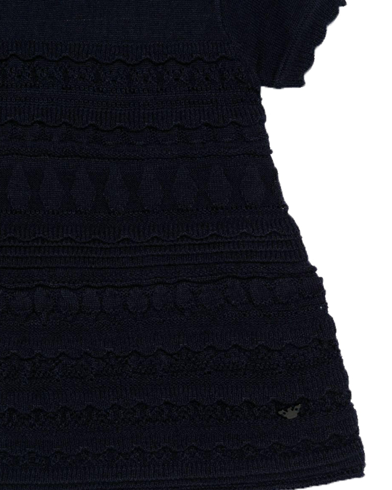 Baby Girls Navy Micro Ruffle Dress