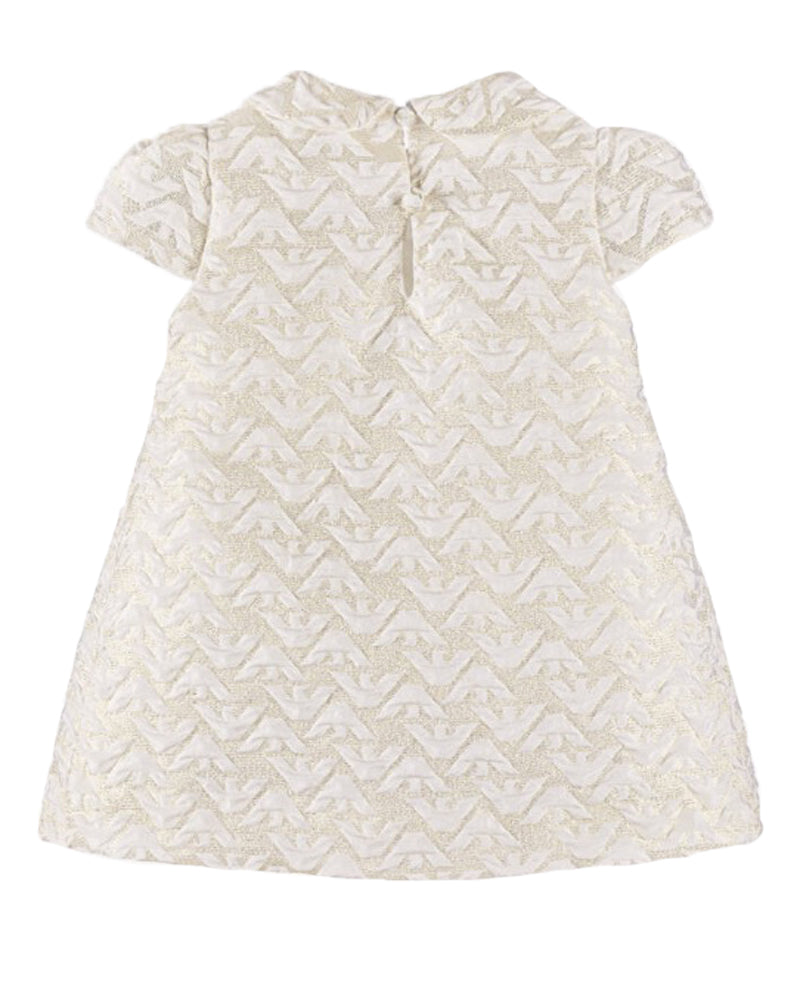 Baby Girls Gold Cap Sleeve Bow Dress