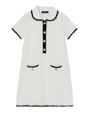 
  
    Emporio
  
    Armani
  
 Girls White Knit Collared Dress