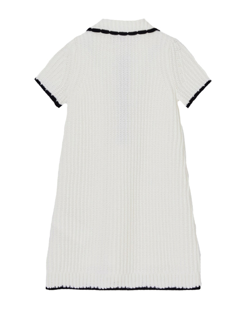
  
    Emporio
  
    Armani
  
 Girls White Knit Collared Dress