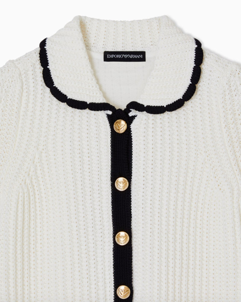 
  
    Emporio
  
    Armani
  
 Girls White Knit Collared Dress