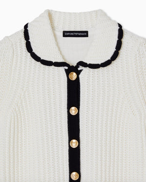 
  
    Emporio
  
    Armani
  
 Girls White Knit Collared Dress