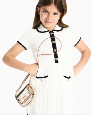 
  
    Emporio
  
    Armani
  
 Girls White Knit Collared Dress