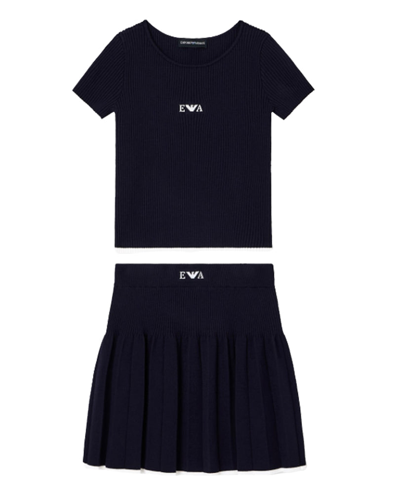 
  
    Emporio
  
    Armani
  
 Girls Navy Top & Skirt Set
