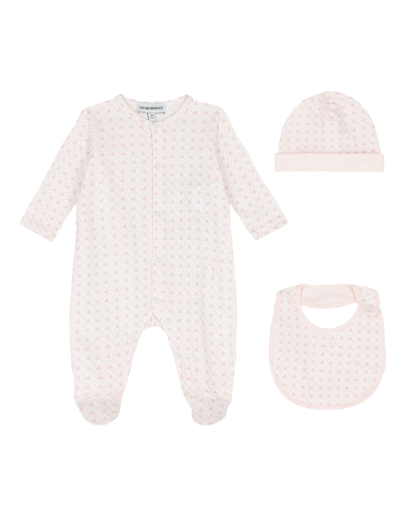 
  
    Emporio
  
    Armani
  
 Baby Girls Pink Logo 3 Piece Gift Set