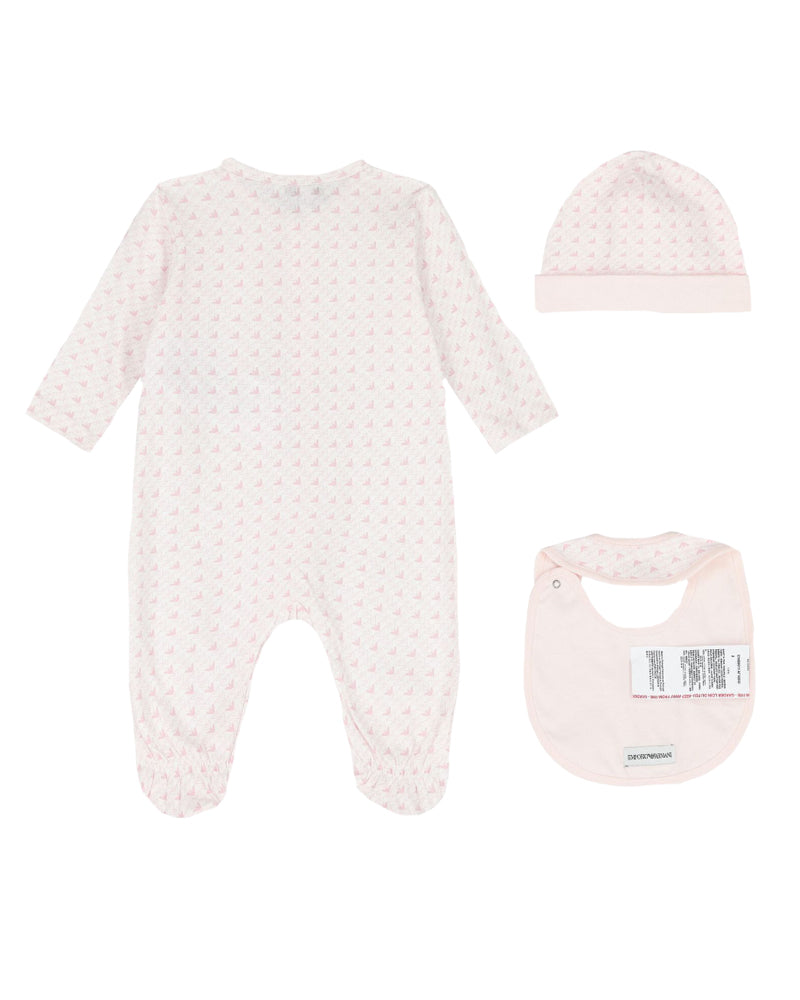 
  
    Emporio
  
    Armani
  
 Baby Girls Pink Logo 3 Piece Gift Set