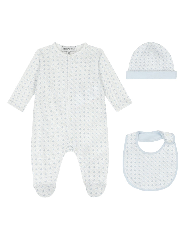 Baby Boys Blue Logo 3 Piece Gift Set