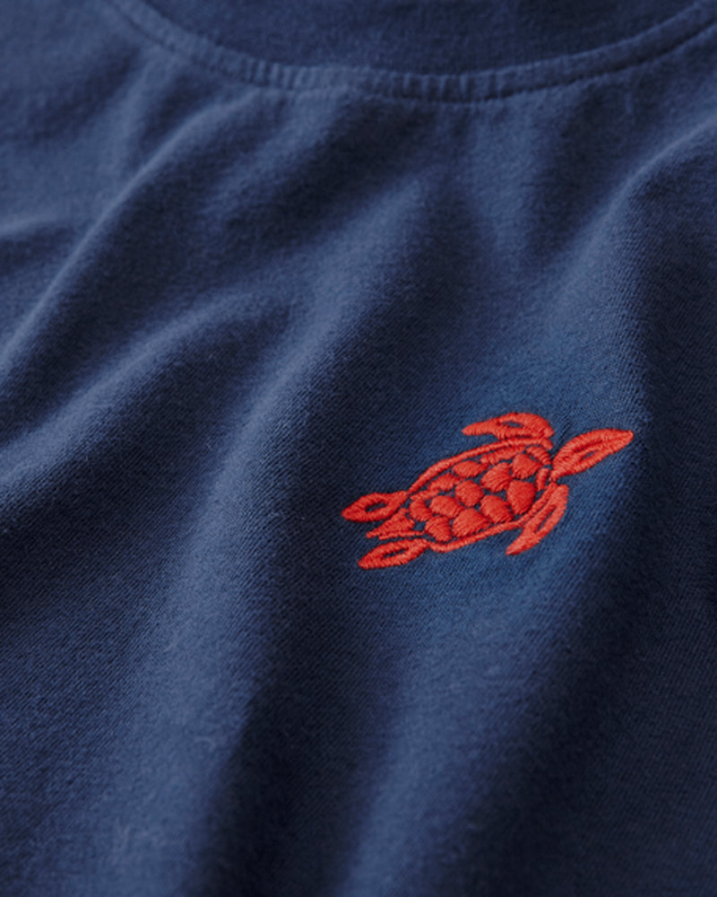 Navy Embroidered Turtle T-Shirt