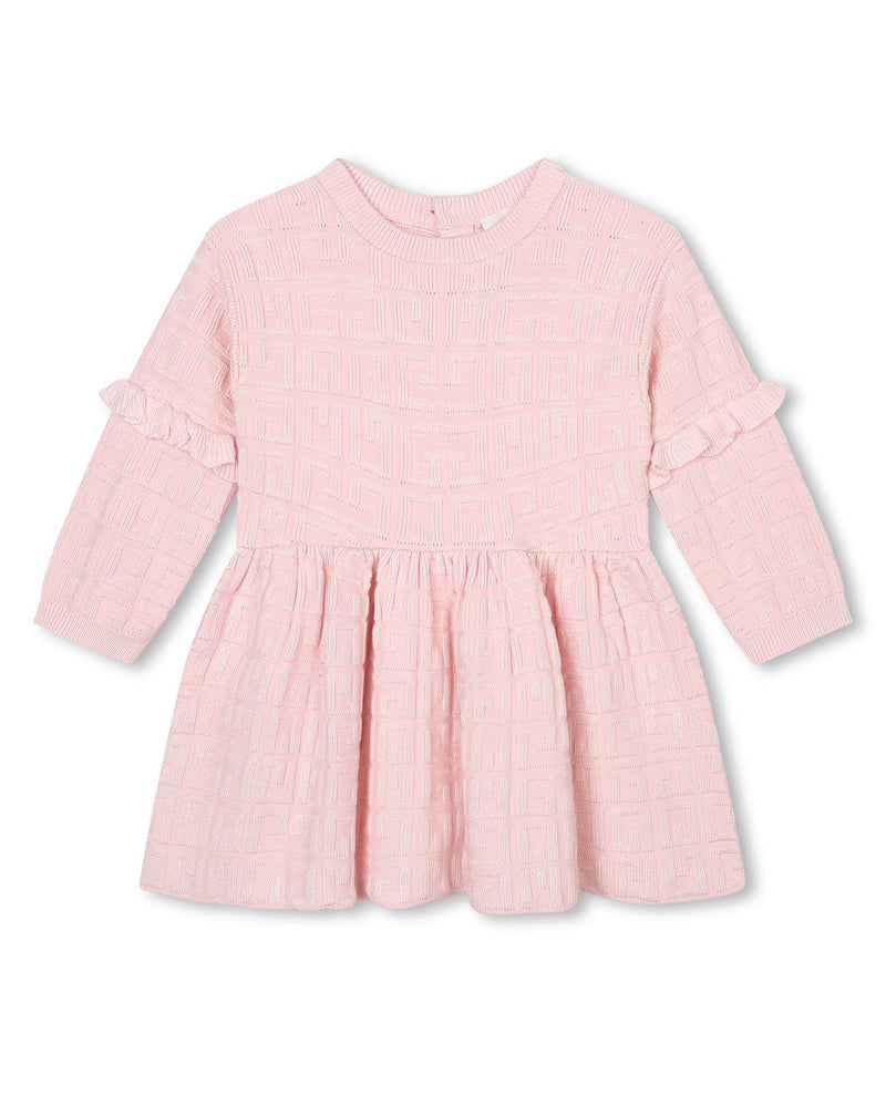 Baby Girls Pink Knit 4G Dress