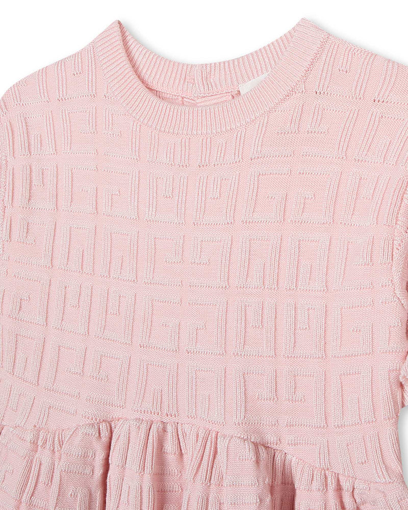 Baby Girls Pink Knit 4G Dress