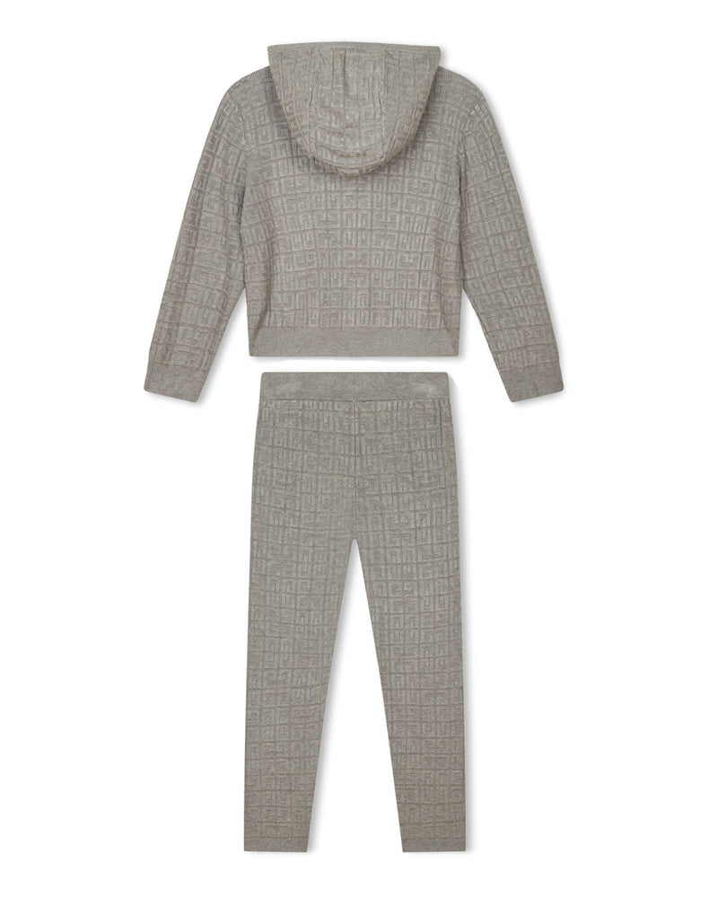 Girls Grey Knit 4G Tracksuit