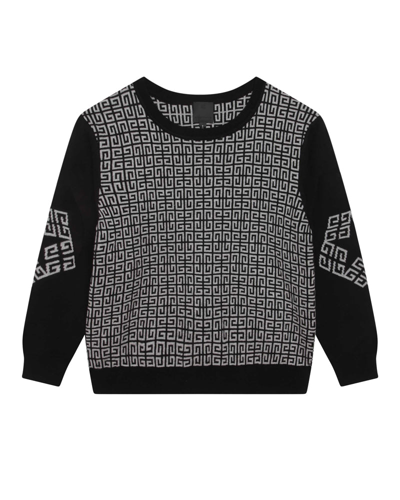 Boys Black Knit 4G Sweater