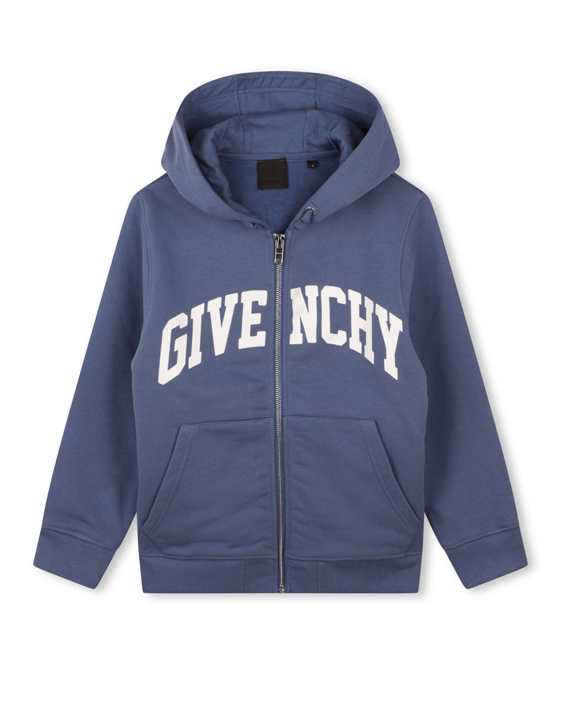 Boys Blue Varsity Zip Sweater