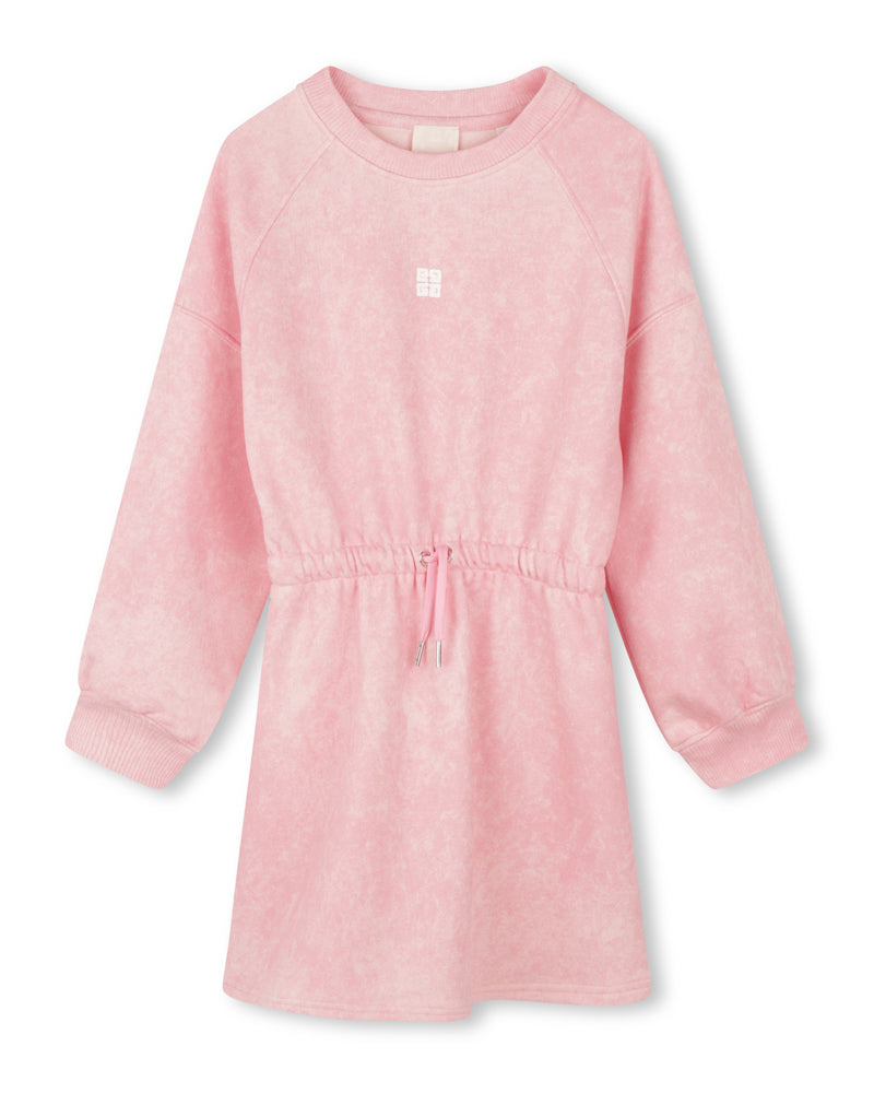 Girls Pink Acid Wash Dress