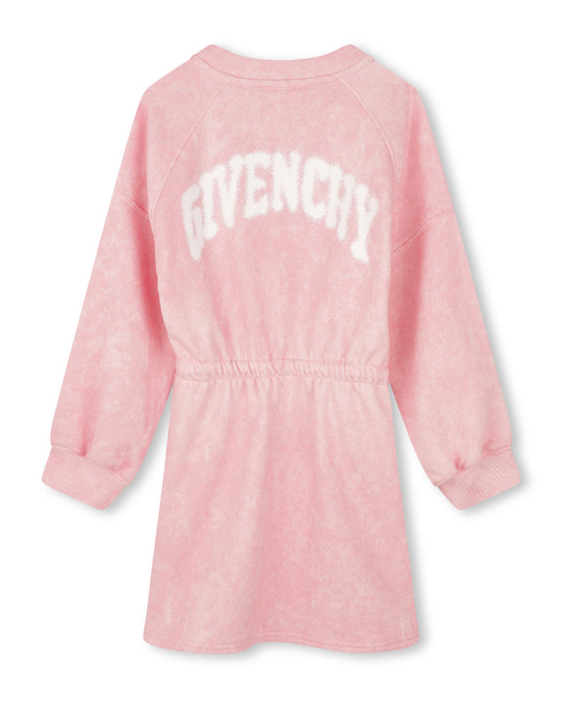 Girls Pink Acid Wash Dress