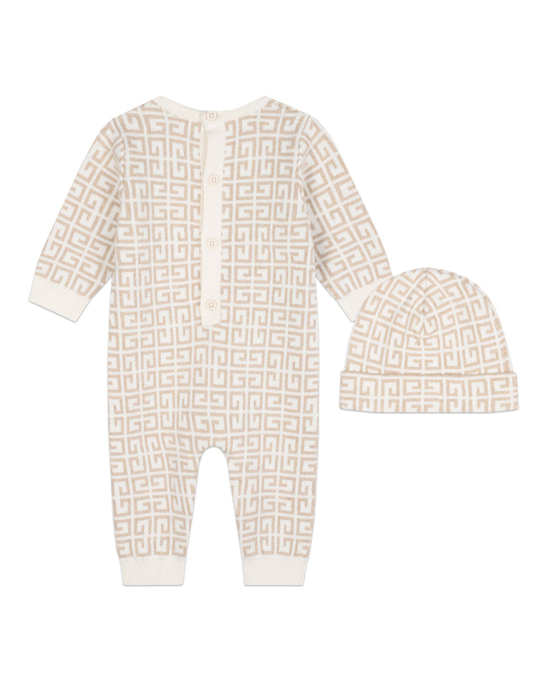 Baby Beige 4G Knit Onesie Set