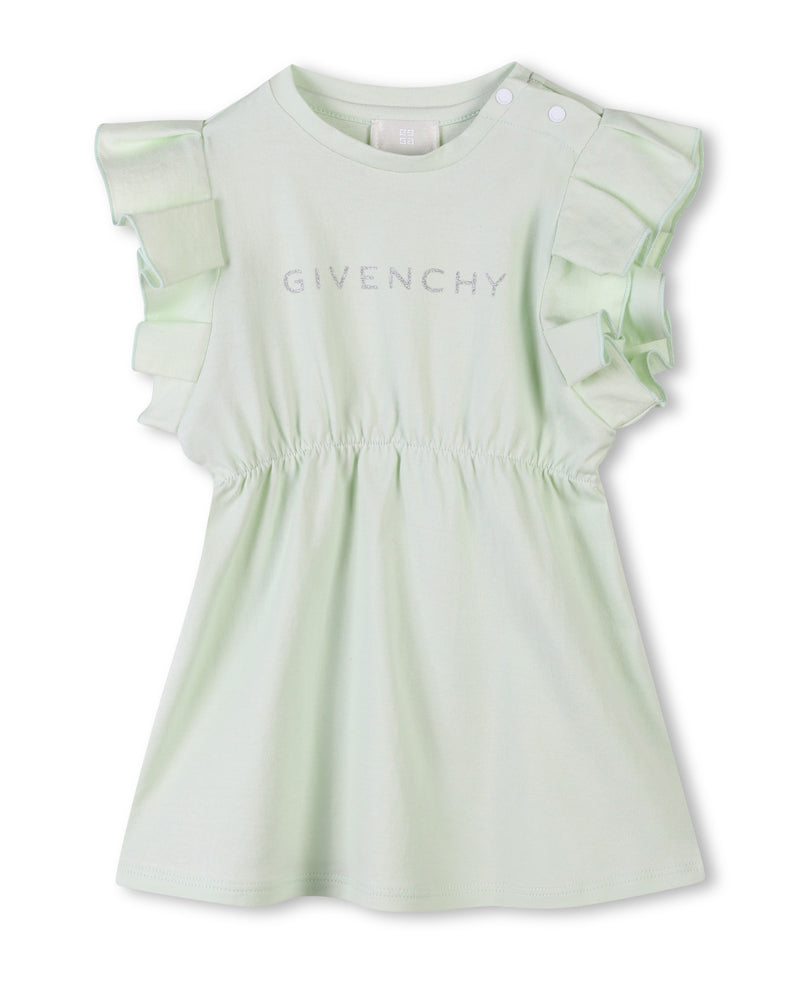 Baby Girls Green Ruffle Logo Dress