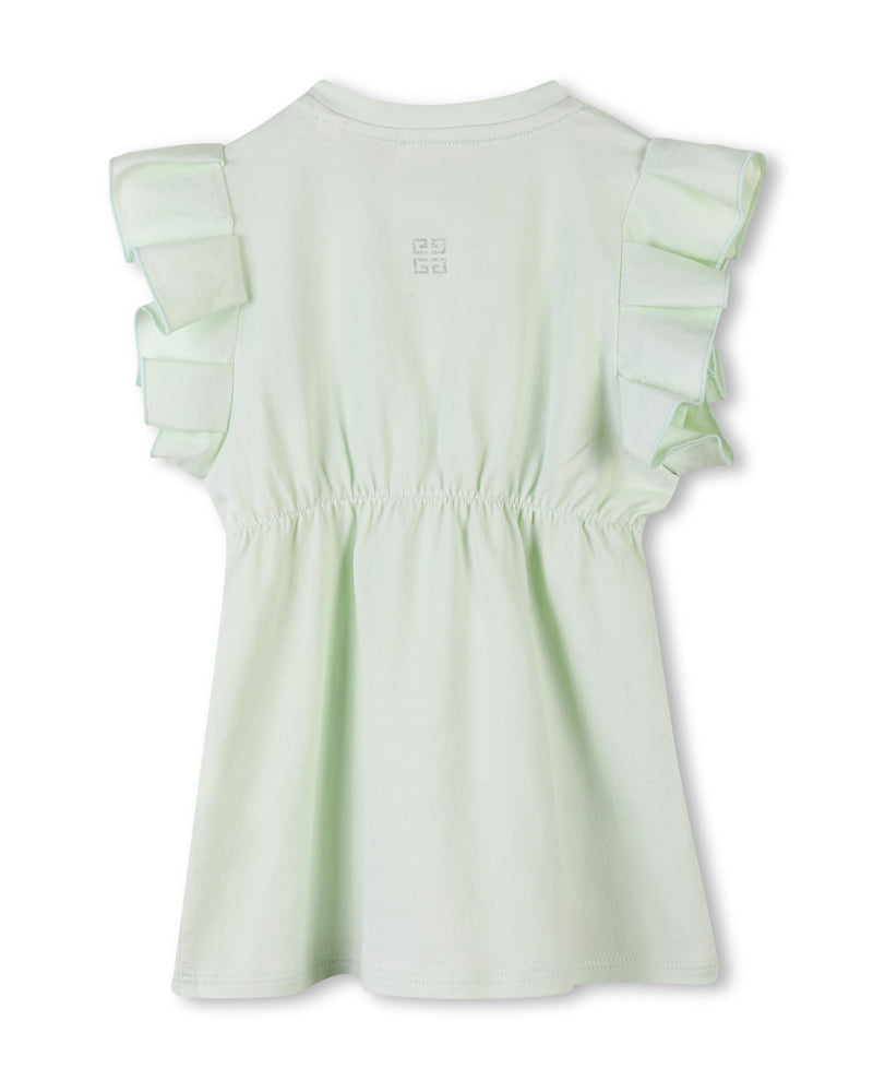 Baby Girls Green Ruffle Logo Dress