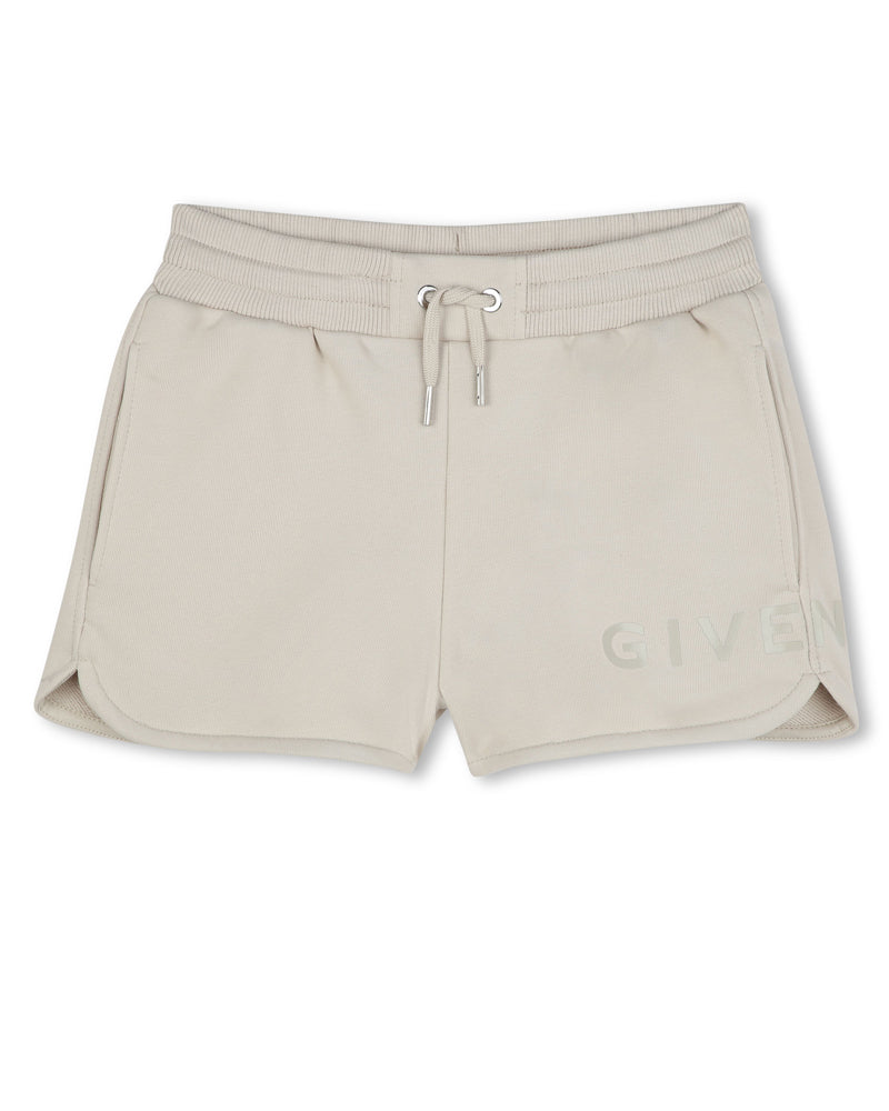 Girls Beige Logo Shorts