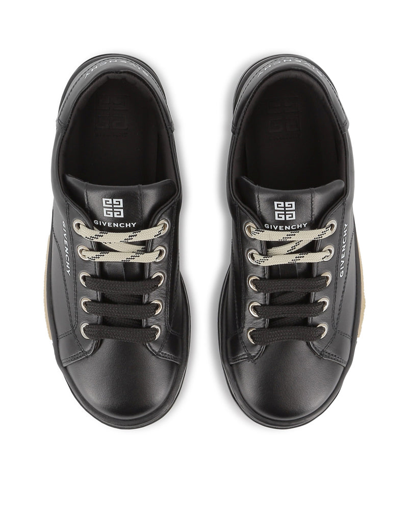 Black Leather Sneakers