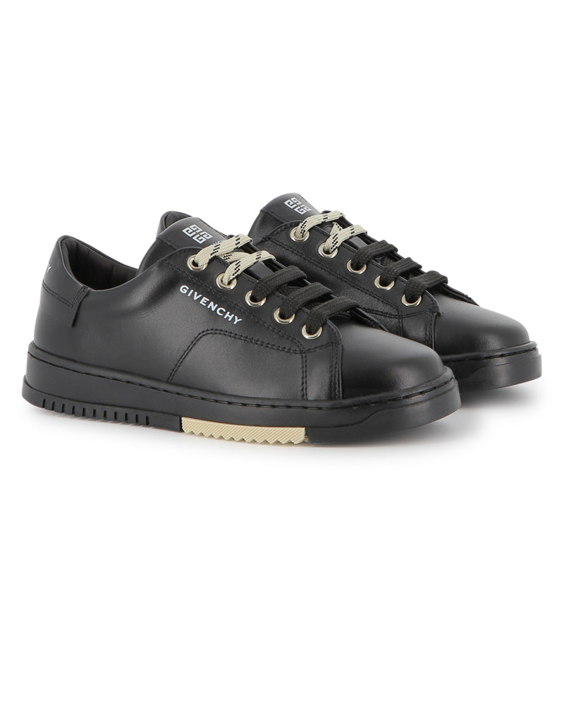 Black Leather Sneakers