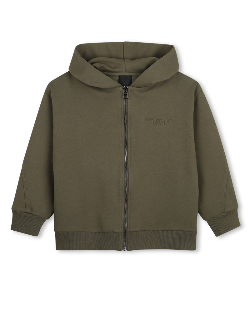 
  
    Givenchy
  
 Boys Green Embroidered Logo Zip Up Hoodie