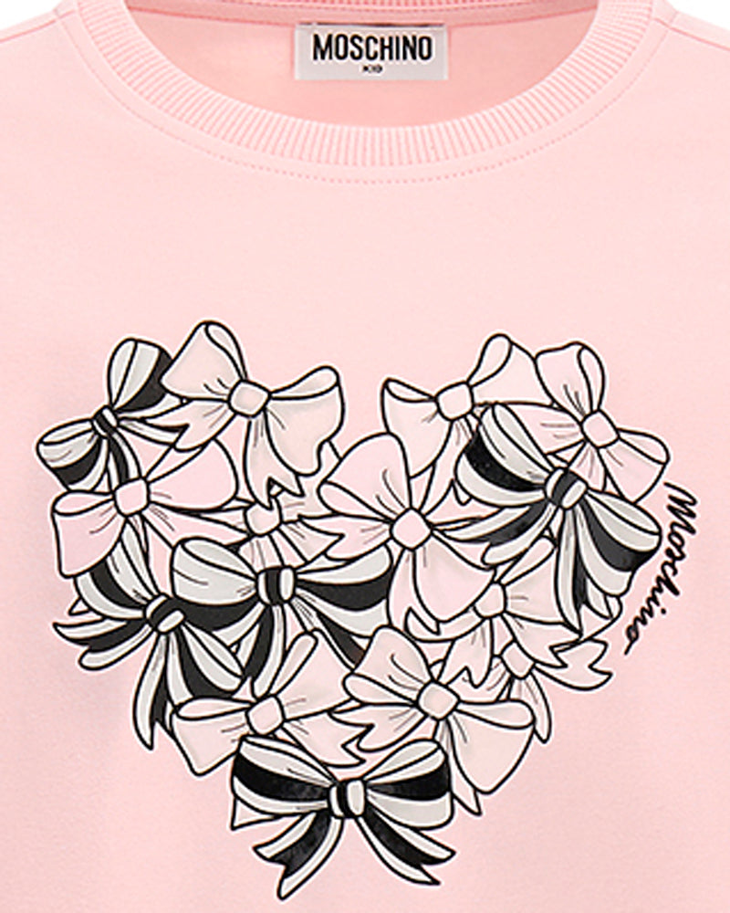Girls Pink Heart Sweater Dress